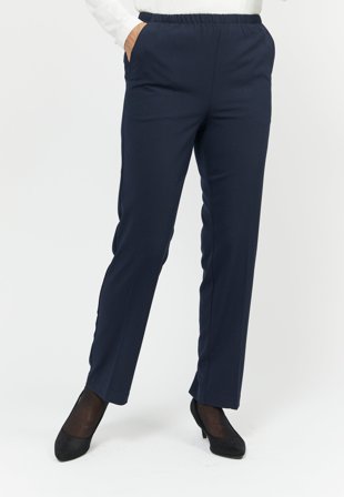 Brandtex - Sofie Bukser - Navy - Slim Fit / Elastik i Taljen