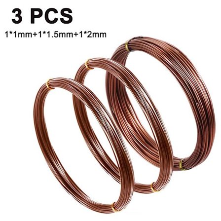 3-pakning Bonsai-tråd Bonsai-tre Treningsledninger Anodisert Aluminium