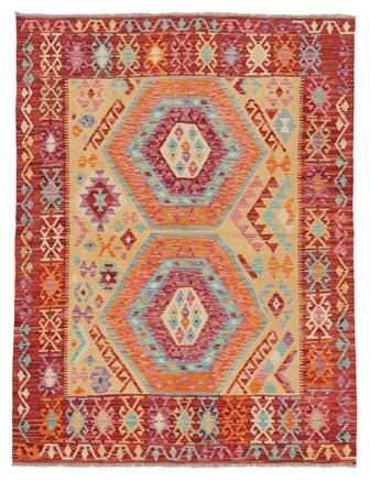 153X200 Tapete Oriental Kilim Afegão Old Style Vermelho Escuro/Castanho (Lã, Afeganistão)