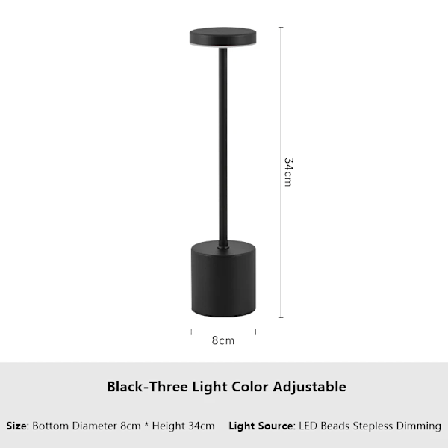 Enkel Touch Sensor LED Bord Lampa Uppladdningsbar Skrivbord Lampa
