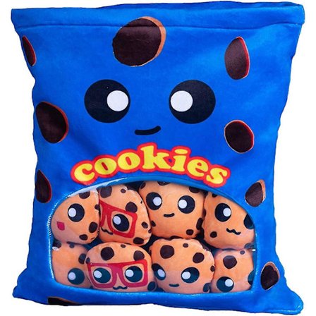 Yummy Cookie Kosedyr Leke Pute, Søt Plysjpute, Deilig Mat Dessertpakke, Bursdagsgave (8 stk i en pose, Blå)