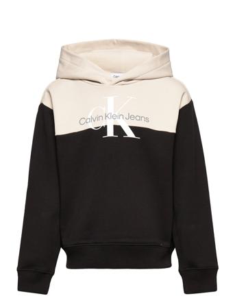Clr Block Monogram Hoodie Hoodie Trøje Multi/mønstret Calvin Klein