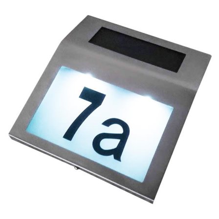 IC Husnummer med Solcellsbelysning Silver