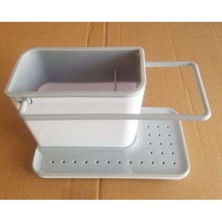 Diskställ med integrerad avlopp, hållare för svamp, borste, diskmedel och disktrasa, avtagbar, vanlig storlek