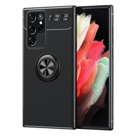 Samsung S22 Ultra Praktisk Stöttåligt Skal Med Ringhållare V3 Svart