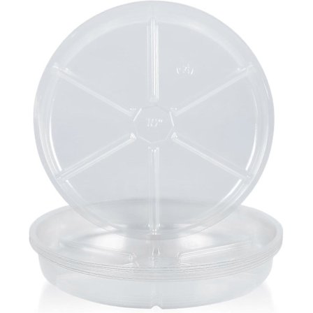 Genomskinliga växtfat droppbrickor - Set om 10 (10 cm)