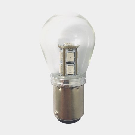 1852 LED-lanternlampa BAY15D Ø25x48mm 10-36Vdc röd, 2 st