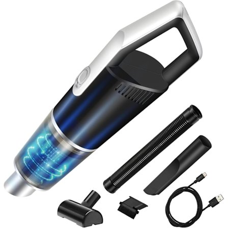 Handhållen Dammsugare, 120W Kraftfull Bil Dammsugare, Mini Sladdlös Dammsugare för Kontor, Hem, Bil