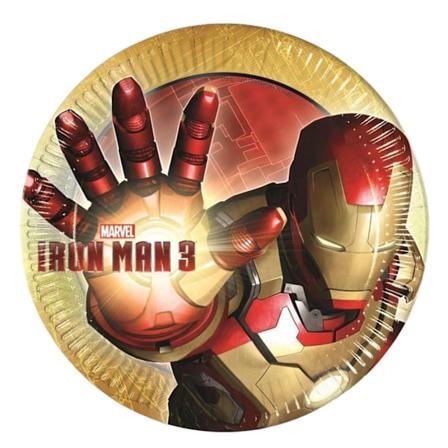Iron Man Partytallrikar (8-pack) En storlek Röd/Guld Red/Gold One Size