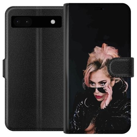 Kompatibelt Lommeboketui til Google Pixel 6a Lady Gaga portrett med solbriller og dramatisk sminke i mørk glamorøs stil
