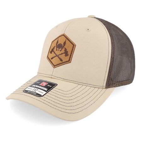 Vikings - Beige trucker Cap - Hammers And Helmet Cross Khaki/Coffee Trucker @ Hatstore