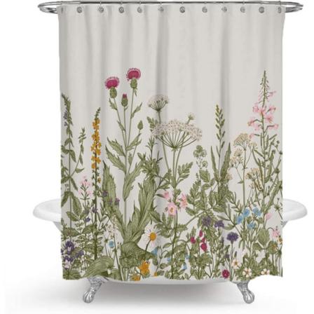 Kasvi- ja kukkasuihkuverho, Vintage Floral -suihkuverho