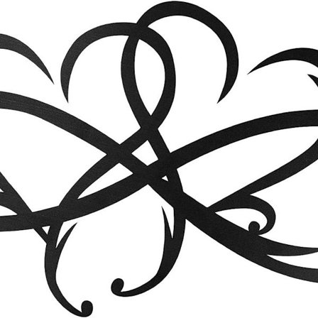 Metalhjerte vægdekoration, ubegrænset dobbelt hjerte stål vægdekoration, Pers KLB