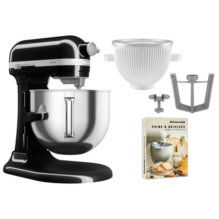 Kitchenaid Artisan 5KSM70SHXE køkkenmaskine 6,6 liter + 5KSMICM Ice Cream Maker, onyx black | KitchenOne