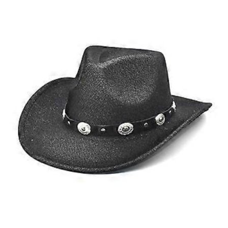 Cowgirlhatt Blinkende Cowboyhatt Glitter Disco for Musikkfestivaler Glitrende Glitter Cowboyhatt Allsidig Ridderhatt Svart (Svart)