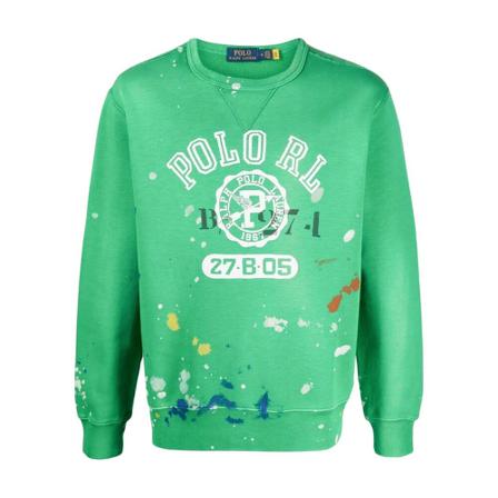 Polo Ralph Lauren, College Crest Paint Logo Sweatshirt Zielony, Mężczyzna, Rozmiar: M