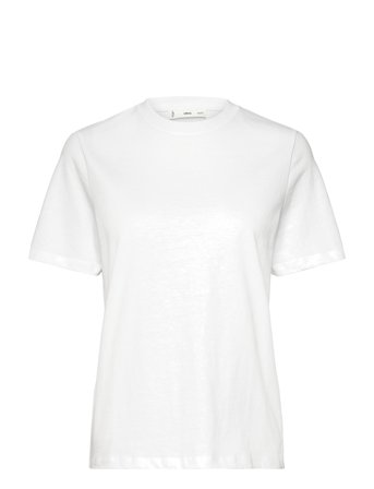 Short-Sleeved Cotton T-Shirt White Mango