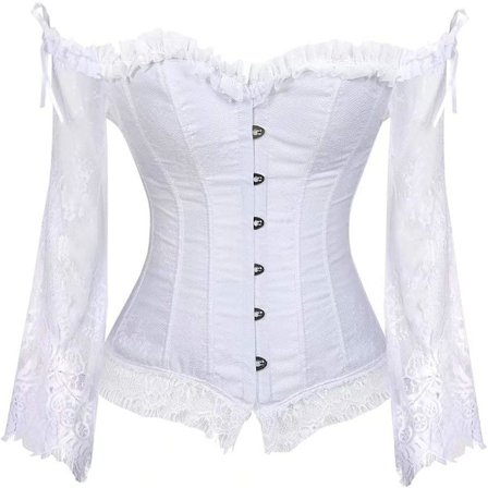 Korsetter för kvinnor Overbust Bustier Top Gothic Sexy Shoulder