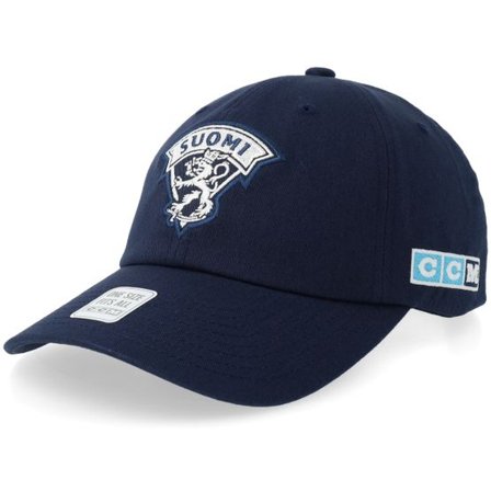 CCM - Blå unconstructed Keps - Finland Flag Team Baseball Navy Dad Cap @ Hatstore