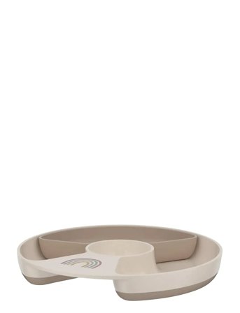Mepal Børnetallerken Med Opdeling Mio Sunshine & Rainbow - Beige - 20X20X2.7CM