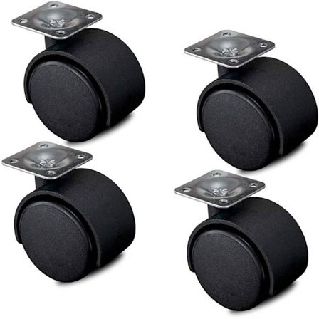 Sett med 4 møbelhjul 40 mm - Transporthjul med brems opptil 100 kg