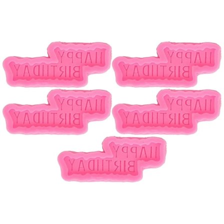 5 stk. Tillykke med fødselsdagen Silikoneform Bogstav Cupcake Fondantform til Fødselsdagskage Topper Dekor YEMAA