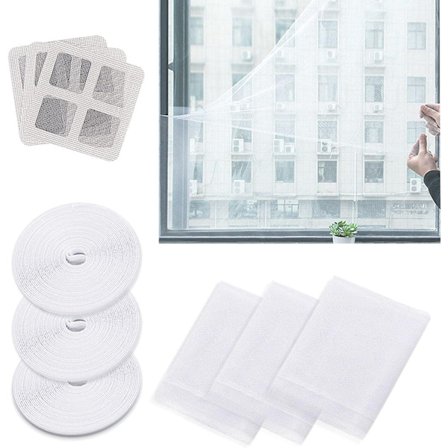 3 stk. 1,3 x 1,5 m, selvklæbende justerbart myggenet, Invi