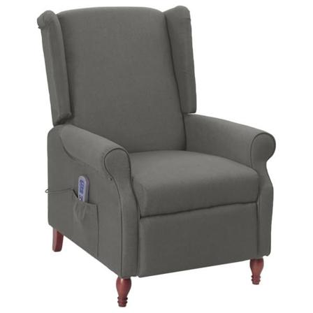 Vidaxl Massagefåtölj Ljusgrå Tyg Grå