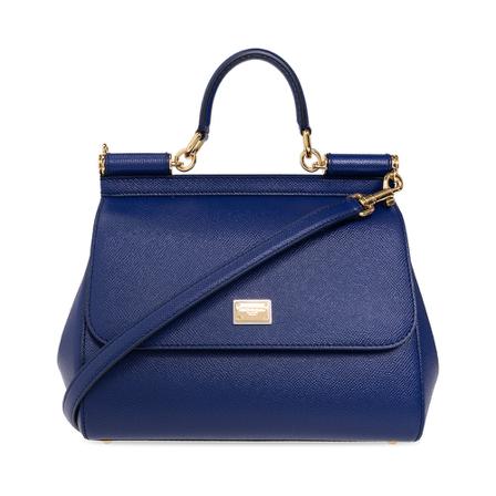 Dolce & Gabbana Sicily Medium shoulder Tas , Blauw , Dames , Maat: ONE Size Schoudertassen