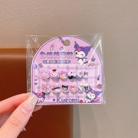 Ny stil|Barn Tecknad Press On Naglar Korta Sanrio Konstgjorda Falska Barn Bärbara F2j3