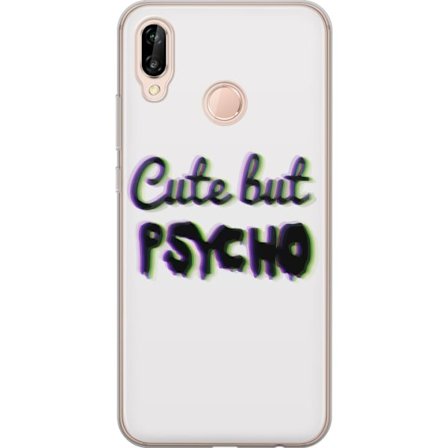 Kompatibel Mobilcover til Huawei P20 lite Rainbow-farvet legetøjsfigur med et glad ansigt og farverige cirkler i en legesyg studieillustration