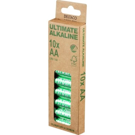 DELTACO Ultimate Alkaline AA paristo, 10-pack