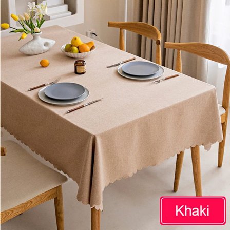 Vandtæt dug, nordisk bomulds- og linneddug, japansk stil, ensfarvede duge til spisebord, sofabord, khaki