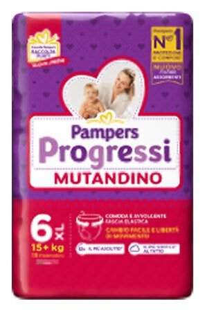 Pampers Progressi Mutandino Taglia 6 XL (15+ kg) 15 Pezzi