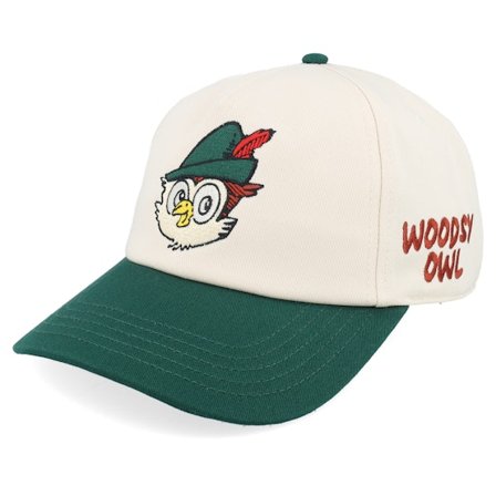 American Needle - White adjustable Caps - Woodsy Owl Roscoe Ivory/Dark Green A-Frame Adjustable @ Hatstore