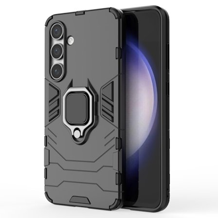 SKALO Samsung S24 FE Armor Hybrid Metallring skal - Svart