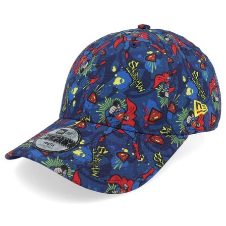 New Era - Blå adjustable Keps - Kids DC 9FORTY Supman Navy Adjustable @ Hatstore
