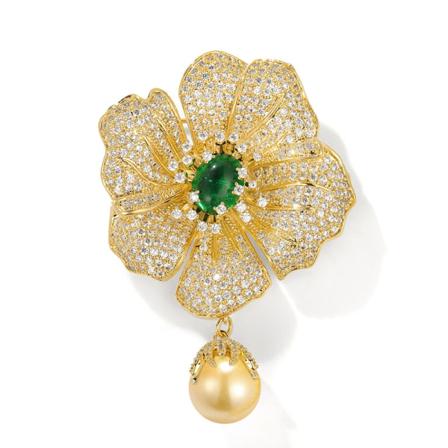 Chrysoprase Corsage Brosche