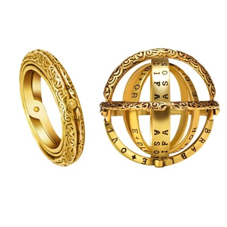 Vintage Punk Astronomical Ball Rings För Kvinnor Män Kreativt Komplex Roterande Kosmisk Finger Ring Personlighet Fest Smycken Present