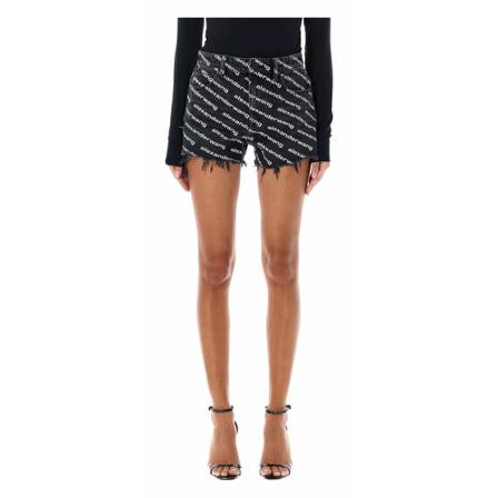 Alexander Wang, Denim Shorts Grijs, Dames, Maat:W26