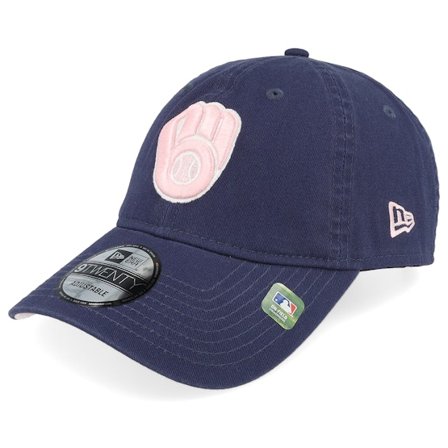 New Era - MLB Ble unconstructed Czapka Z Daszkiem - Milwaukee Brewers MLB24 Mothers Day 9TWENTY Navy Dad Cap @ Hatstore