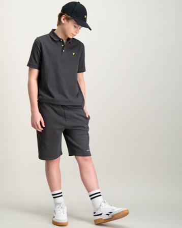 Lyle & Scott Script Embroidered Sweat Short Grau Shorts Jungen - Kidsbrandstore