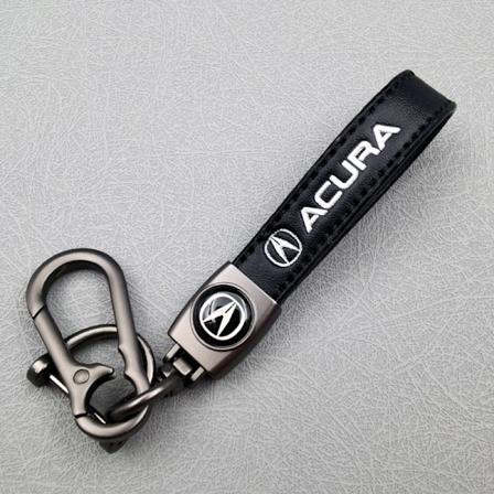 Personoitu Logo Metalli Autoavaimenper - Miesten Nahkainen Avaimenper Ac Acura Gunmetal Hardware