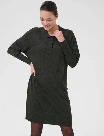 Kaffe Kalizza Polo Knit Dress - Grey - XXL