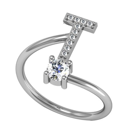 Justerbar Ring med Öppen Ände i Koppar med Bokstav för Kvinnor - Finger Smycke för Dejting