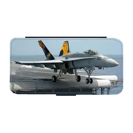 F/A-18 Hornet Stridsflygplan iPhone 15 Plus Flip Mobilfodral