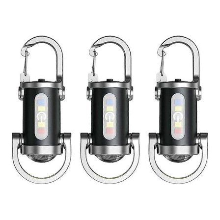 2 i 1 Ficklampa och Powerbank Mini Nyckelring Ficklampa Multifunktionell Nyckelringslampa för Utomhusbruk