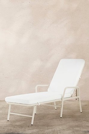 Jotex - Solseng Beige/hvid hynde - MENTON - Køb Solstole & solsenge hos Jotex