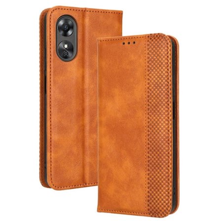 Bofink Vintage Oppo A17 Nahkakotelo - Ruskea