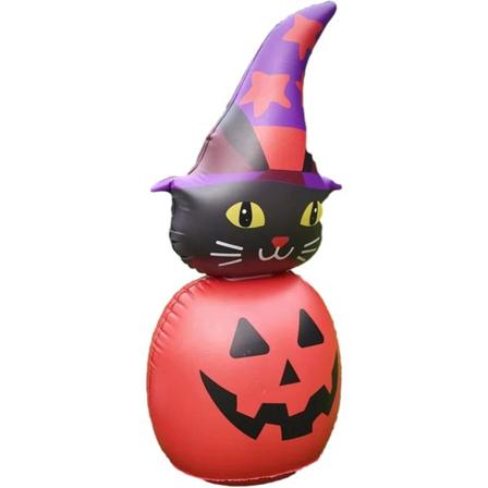 Oppblåsbare Halloween-dekorasjoner | Oppblåsbare Halloween-kattgresskarspøkelse - PVC-oppblåsbare Halloween-dekorasjoner for hage, gårdsplass, plen, 